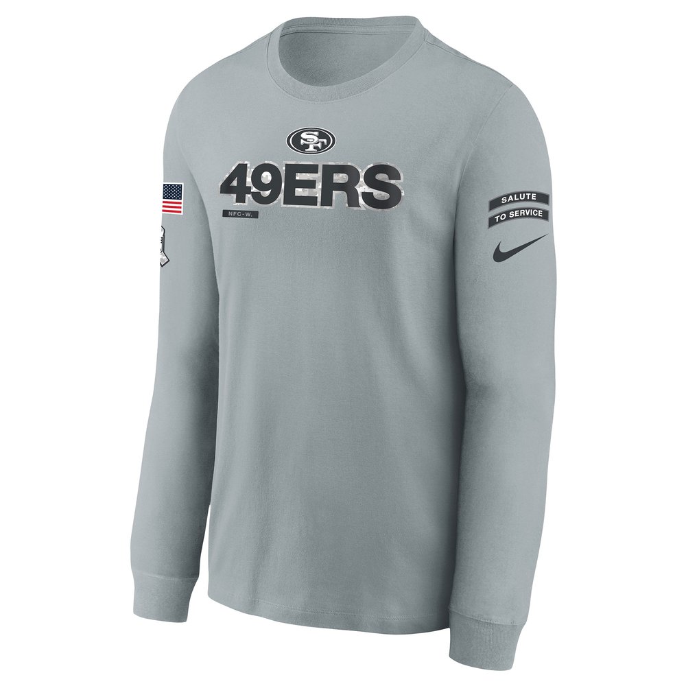 Youth San Francisco 49ers Gray 2024 Salute To Service Long Sleeve T-Shirt