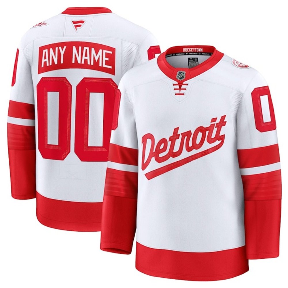 Youth Detroit Red Wings Custom White/Red 2024-25 Stitched Jersey
