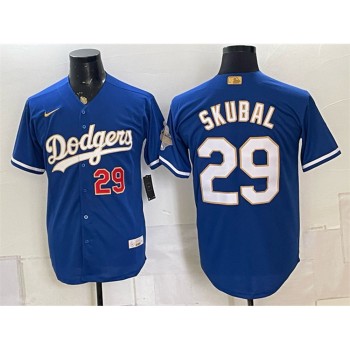 Men's Los Angeles Dodgers #29 Tarik Skubal Royal 2026 Gold Collection Stadium Jersey Men's Los Angeles Dodgers #29 Tarik Skubal Royal 2026 Gold Collection Stadium Jersey