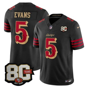 Youth San Francisco 49ers #5 Mike Evans Black 80 Anniversary Rivalries Collection Vapor F.U.S.E. Limited Jersey Youth San Francisco 49ers #5 Mike Evans Black 80 Anniversary Rivalries Collection Vapor F.U.S.E. Limited Jersey