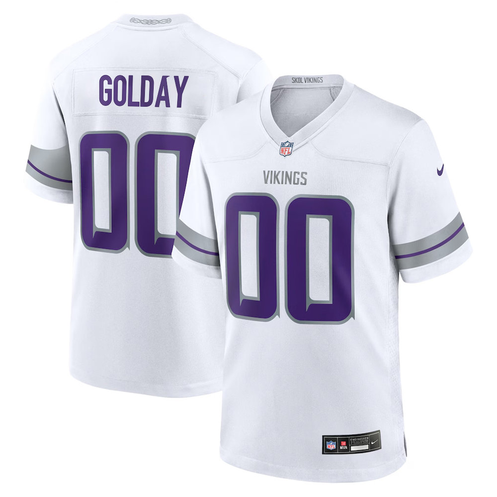 Men's Minnesota Vikings Jake Golday White 2026 NFL Draft Game Jersey Men's Minnesota Vikings Jake Golday White 2026 NFL Draft Game Jersey