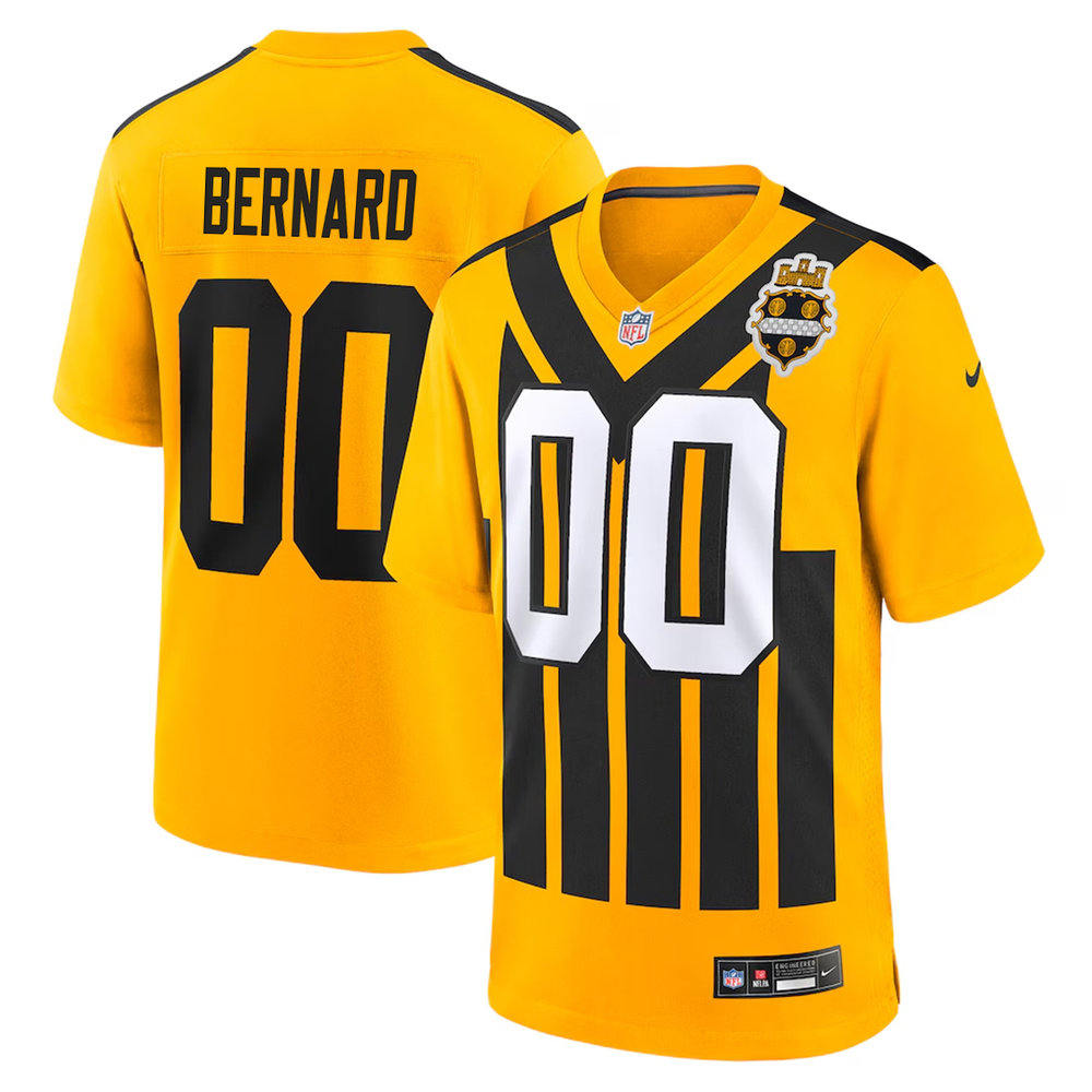 Men's Pittsburgh Steelers Germie Bernard Gold 2026 NFL Draft Game Jersey Men's Pittsburgh Steelers Germie Bernard Gold 2026 NFL Draft Game Jersey