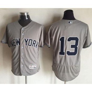 Yankees #13 Alex Rodriguez Grey Flexbase Authentic Collection Stitched MLB Jersey Yankees #13 Alex Rodriguez Grey Flexbase Authentic Collection Stitched MLB Jersey