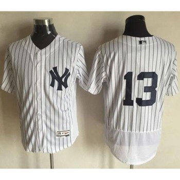 Yankees #13 Alex Rodriguez White Strip Flexbase Authentic Collection Stitched MLB Jersey Yankees #13 Alex Rodriguez White Strip Flexbase Authentic Collection Stitched MLB Jersey