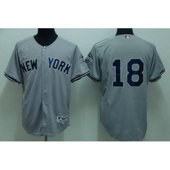 Yankees #18 Johnny Damon Stitched Grey MLB Jersey Yankees #18 Johnny Damon Stitched Grey MLB Jersey