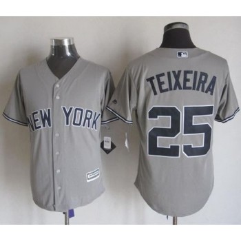 Yankees #25 Mark Teixeira Grey New Cool Base Stitched MLB Jersey Yankees #25 Mark Teixeira Grey New Cool Base Stitched MLB Jersey