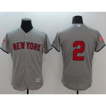 Yankees #2 Derek Jeter Grey Fashion Stars & Stripes Flexbase Authentic Stitched MLB Jersey Yankees #2 Derek Jeter Grey Fashion Stars & Stripes Flexbase Authentic Stitched MLB Jersey