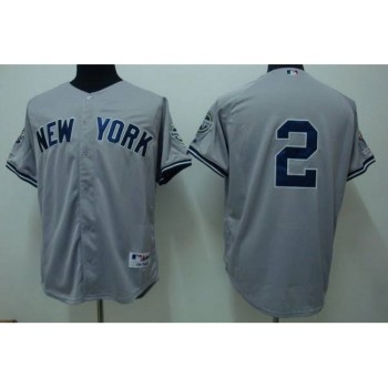 Yankees #2 Derek Jeter Stitched Grey Youth MLB Jersey Yankees #2 Derek Jeter Stitched Grey Youth MLB Jersey