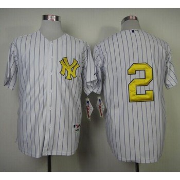 Yankees #2 Derek Jeter White Fashion Gold w/Commemorative Retirement Patch Stitched MLB Jersey Yankees #2 Derek Jeter White Fashion Gold w/Commemorative Retirement Patch Stitched MLB Jersey