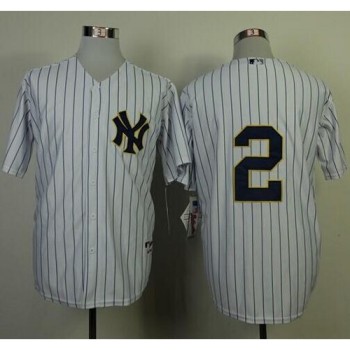Yankees #2 Derek Jeter White Fashion Gold w/Commemorative Retirement Patch Stitched MLB Jersey Yankees #2 Derek Jeter White Fashion Gold w/Commemorative Retirement Patch Stitched MLB Jersey