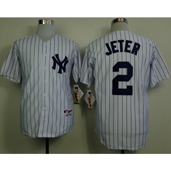Yankees #2 Derek Jeter White Name On Back Stitched MLB Jersey Yankees #2 Derek Jeter White Name On Back Stitched MLB Jersey