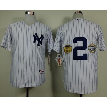 Yankees #2 Derek Jeter White W/Commemorative Final Season & inaugural Season & Retirement Patch Stitched MLB Jersey Yankees #2 Derek Jeter White W/Commemorative Final Season & inaugural Season & Retirement Patch Stitched MLB Jersey