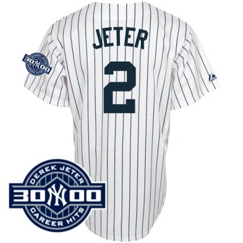 Yankees #2 Derek Jeter White With W/3000 Hits Patch(Have Name On Back) Stitched MLB Jersey Yankees #2 Derek Jeter White With W/3000 Hits Patch(Have Name On Back) Stitched MLB Jersey