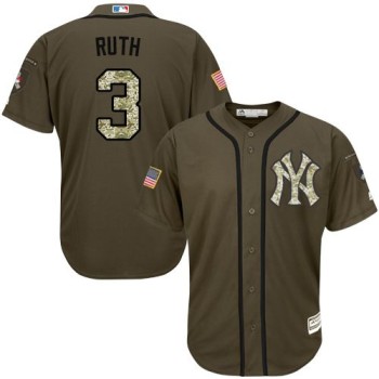 Yankees #3 Babe Ruth Green Salute to Service Stitched Youth MLB Jersey Yankees #3 Babe Ruth Green Salute to Service Stitched Youth MLB Jersey