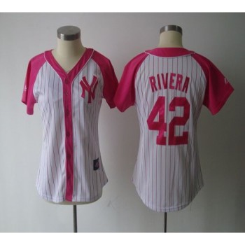 Yankees #42 Mariano Rivera White/Pink Women's Splash Fashion Stitched MLB Jersey Yankees #42 Mariano Rivera White/Pink Women's Splash Fashion Stitched MLB Jersey