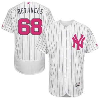 Yankees #68 Dellin Betances White Strip Flexbase Authentic Collection 2016 Mother's Day Stitched MLB Jersey Yankees #68 Dellin Betances White Strip Flexbase Authentic Collection 2016 Mother's Day Stitched MLB Jersey