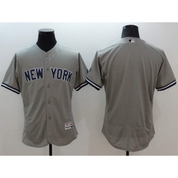 Yankees Blank Grey Flexbase Authentic Collection Stitched MLB Jersey Yankees Blank Grey Flexbase Authentic Collection Stitched MLB Jersey
