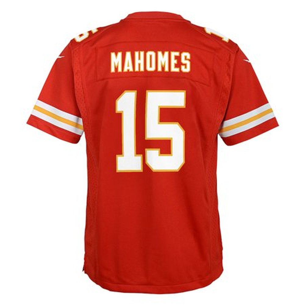 Youth Kansas City Chiefs #15 Patrick Mahomes Red Super Bowl LIX Game Player Jersey