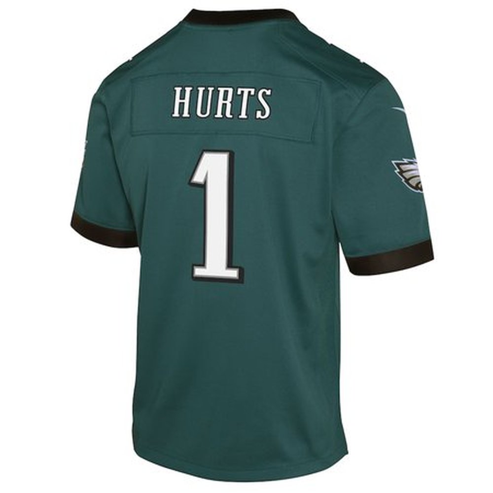 Youth Philadelphia Eagles #1 Jalen Hurts Midnight Green Super Bowl LIX Game Player Jersey Youth Philadelphia Eagles #1 Jalen Hurts Midnight Green Super Bowl LIX Game Player Jersey