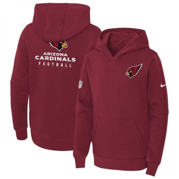 Youth Arizona Cardinals Red Sideline Club Fleece Pullover Hoodie Youth Arizona Cardinals Red Sideline Club Fleece Pullover Hoodie