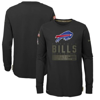 Youth Buffalo Bills 2020 Black Salute To Service Sideline Performance Long Sleeve T-Shirt Youth Buffalo Bills 2020 Black Salute To Service Sideline Performance Long Sleeve T-Shirt