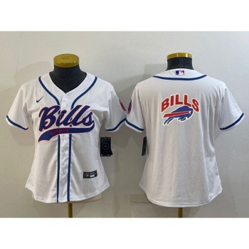 Youth Buffalo Bills White Team Big Logo With Patch Cool Base Stitched Baseball Jersey Youth Buffalo Bills White Team Big Logo With Patch Cool Base Stitched Baseball Jersey