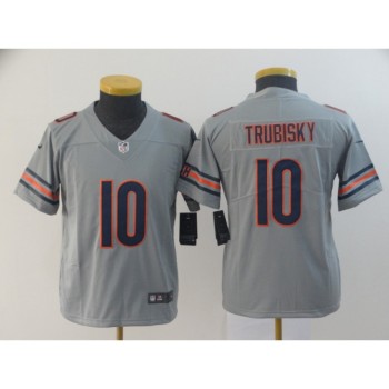 Youth Chicago Bears #10 Mitchell Trubisky 2019 Silver Inverted Legend Stitched NFL Jersey