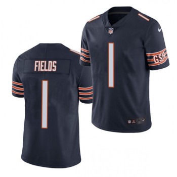 Youth Chicago Bears #1 Justin Fields Navy 2021 NFL Draft Vapor Untouchable Limited Stitched Jersey