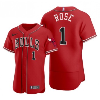 Youth Chicago Bulls #1 Derrick Rose Red Cool Base Stitched Baseball Jersey Youth Chicago Bulls #1 Derrick Rose Red Cool Base Stitched Baseball Jersey