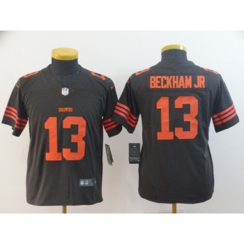 Youth Cleveland Browns #13 Odell Beckham Jr. Brown Color Rush Limited Stitched NFL Jersey Youth Cleveland Browns #13 Odell Beckham Jr. Brown Color Rush Limited Stitched NFL Jersey
