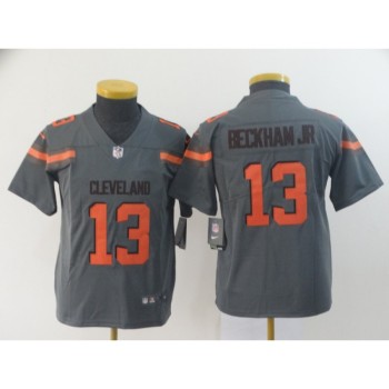 Youth Cleveland Browns #13 Odell Beckham Jr. Gray Inverted Legend Stitched NFL Jersey Youth Cleveland Browns #13 Odell Beckham Jr. Gray Inverted Legend Stitched NFL Jersey