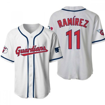 Youth Cleveland Guardians #11 Jose Ramirez White Stitched Jersey Youth Cleveland Guardians #11 Jose Ramirez White Stitched Jersey