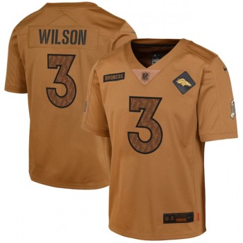 Youth Denver Broncos #3 Russell Wilson 2023 Brown Salute To Service Limited Stitched Football Jersey Youth Denver Broncos #3 Russell Wilson 2023 Brown Salute To Service Limited Stitched Football Jersey