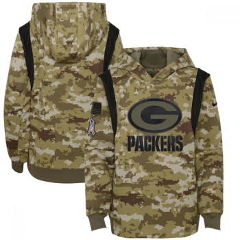 Youth Green Bay Packers 2021 Camo Salute To Service Therma Performance Pullover Hoodie Youth Green Bay Packers 2021 Camo Salute To Service Therma Performance Pullover Hoodie