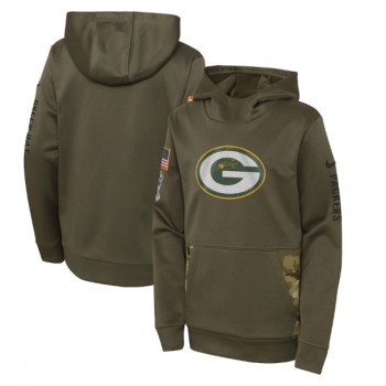 Youth Green Bay Packers 2022 Olive Salute to Service Therma Performance Pullover Hoodie Youth Green Bay Packers 2022 Olive Salute to Service Therma Performance Pullover Hoodie