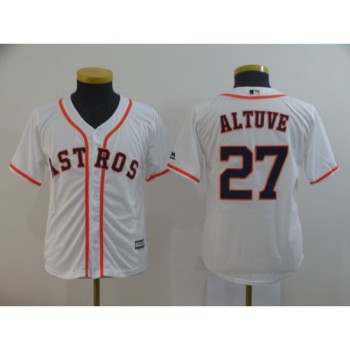Youth Houston Astros #27 Jose Altuve White Cool Base Player Stitched MLB Jersey Youth Houston Astros #27 Jose Altuve White Cool Base Player Stitched MLB Jersey