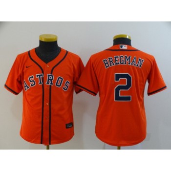 Youth Houston Astros #2 Alex Bregman Orange Cool Base Stitched MLB Jersey Youth Houston Astros #2 Alex Bregman Orange Cool Base Stitched MLB Jersey