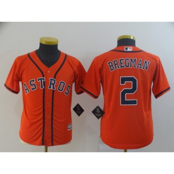 Youth Houston Astros #2 Alex Bregman Orange Cool Base Stitched MLB Jersey Youth Houston Astros #2 Alex Bregman Orange Cool Base Stitched MLB Jersey