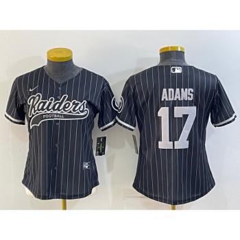 Youth Las Vegas Raiders #17 Davante Adams Black With Patch Cool Base Stitched Baseball Jersey Youth Las Vegas Raiders #17 Davante Adams Black With Patch Cool Base Stitched Baseball Jersey