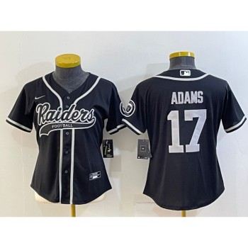 Youth Las Vegas Raiders #17 Davante Adams Black With Patch Cool Base Stitched Baseball Jersey Youth Las Vegas Raiders #17 Davante Adams Black With Patch Cool Base Stitched Baseball Jersey