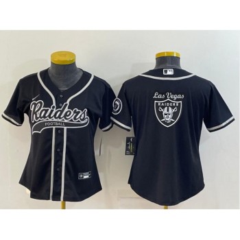 Youth Las Vegas Raiders Black Team Big Logo With Patch Cool Base Stitched Baseball Jersey Youth Las Vegas Raiders Black Team Big Logo With Patch Cool Base Stitched Baseball Jersey