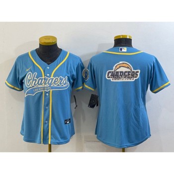 Youth Los Angeles Chargers Blue Team Big Logo With Patch Cool Base Stitched Baseball Jersey Youth Los Angeles Chargers Blue Team Big Logo With Patch Cool Base Stitched Baseball Jersey