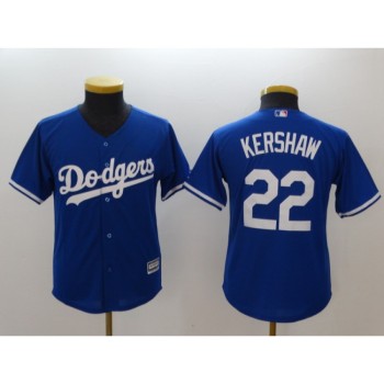 Youth Los Angeles Dodgers #22 Clayton Kershaw Blue Cool Base Stitched MLB Jersey Youth Los Angeles Dodgers #22 Clayton Kershaw Blue Cool Base Stitched MLB Jersey