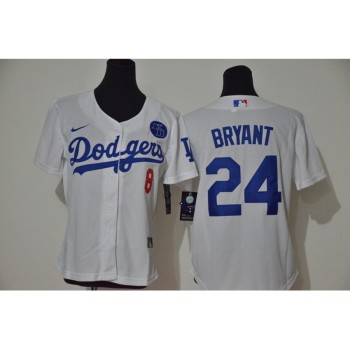 Youth Los Angeles Dodgers Front #8 Back #24 Kobe Bryant White With KB Patch Cool Base Stitched MLB Jersey Youth Los Angeles Dodgers Front #8 Back #24 Kobe Bryant White With KB Patch Cool Base Stitched MLB Jersey