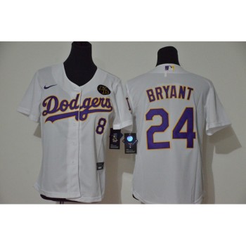 Youth Los Angeles Dodgers Front #8 Back #24 Kobe Bryant White With KB Patch Cool Base Stitched MLB Jersey Youth Los Angeles Dodgers Front #8 Back #24 Kobe Bryant White With KB Patch Cool Base Stitched MLB Jersey