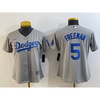 Youth Los Angeles Dodgers #5 Freddie Freeman Grey Stitched Baseball Jersey Youth Los Angeles Dodgers #5 Freddie Freeman Grey Stitched Baseball Jersey