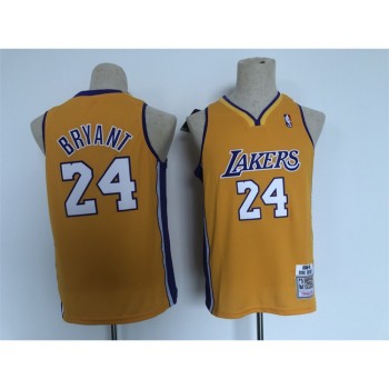 Youth Los Angeles Lakers #24 Kobe Bryant Yellow Stitched Basketball Jersey Youth Los Angeles Lakers #24 Kobe Bryant Yellow Stitched Basketball Jersey