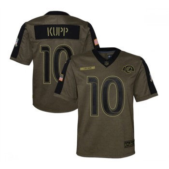 Youth Los Angeles Rams #10 Cooper Kupp 2021 Olive Salute To Service Limited Stitched Jersey Youth Los Angeles Rams #10 Cooper Kupp 2021 Olive Salute To Service Limited Stitched Jersey