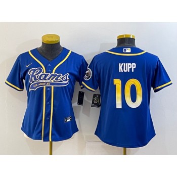 Youth Los Angeles Rams #10 Cooper Kupp Royal With Patch Cool Base Stitched Baseball Jersey Youth Los Angeles Rams #10 Cooper Kupp Royal With Patch Cool Base Stitched Baseball Jersey