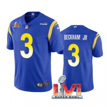 Youth Los Angeles Rams #3 Odell Beckham Jr. Royal 2022 Super Bowl LVI Vapor Untouchable Limited Stitched Jersey Youth Los Angeles Rams #3 Odell Beckham Jr. Royal 2022 Super Bowl LVI Vapor Untouchable Limited Stitched Jersey